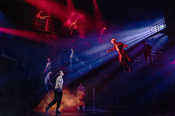 Jen Schreiver '04 earned a Tony nomination for lighting design on The Lost Boys (LJ Benet Ali Louis Bourzgui, and company / Photo: Matthe...