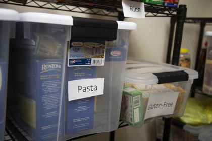 Collected items in the food pantry