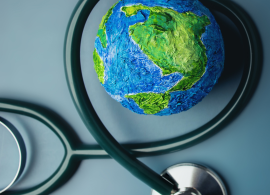 Stethoscope around a globe
