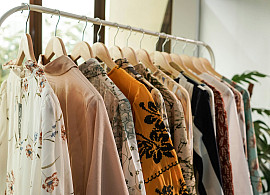 Clothing on a rack