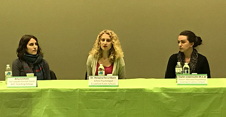 Alumni back at Purchase to talk about careers in education.  