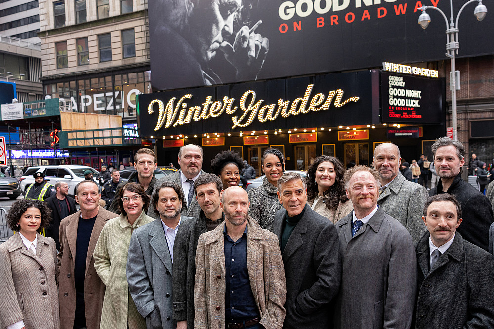 The Broadway cast of Good Night, and Good Luck (Photo by Sergio Villarini for Broadway.com)