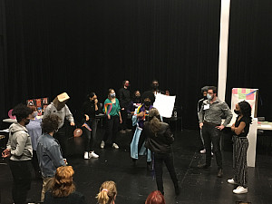 Theatre and Performance class, Revolutionary Laughter: Satire and Social Dialogue, fall 2021