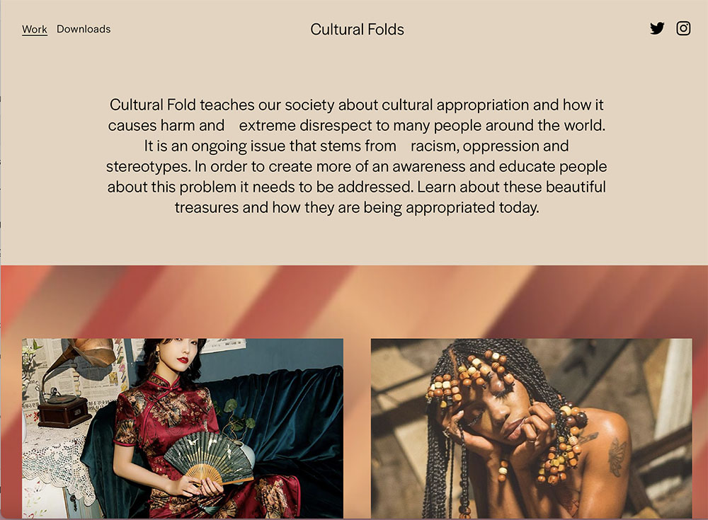 Mikayla Shapiro, Cultural Folds Website, Web Design, 2021