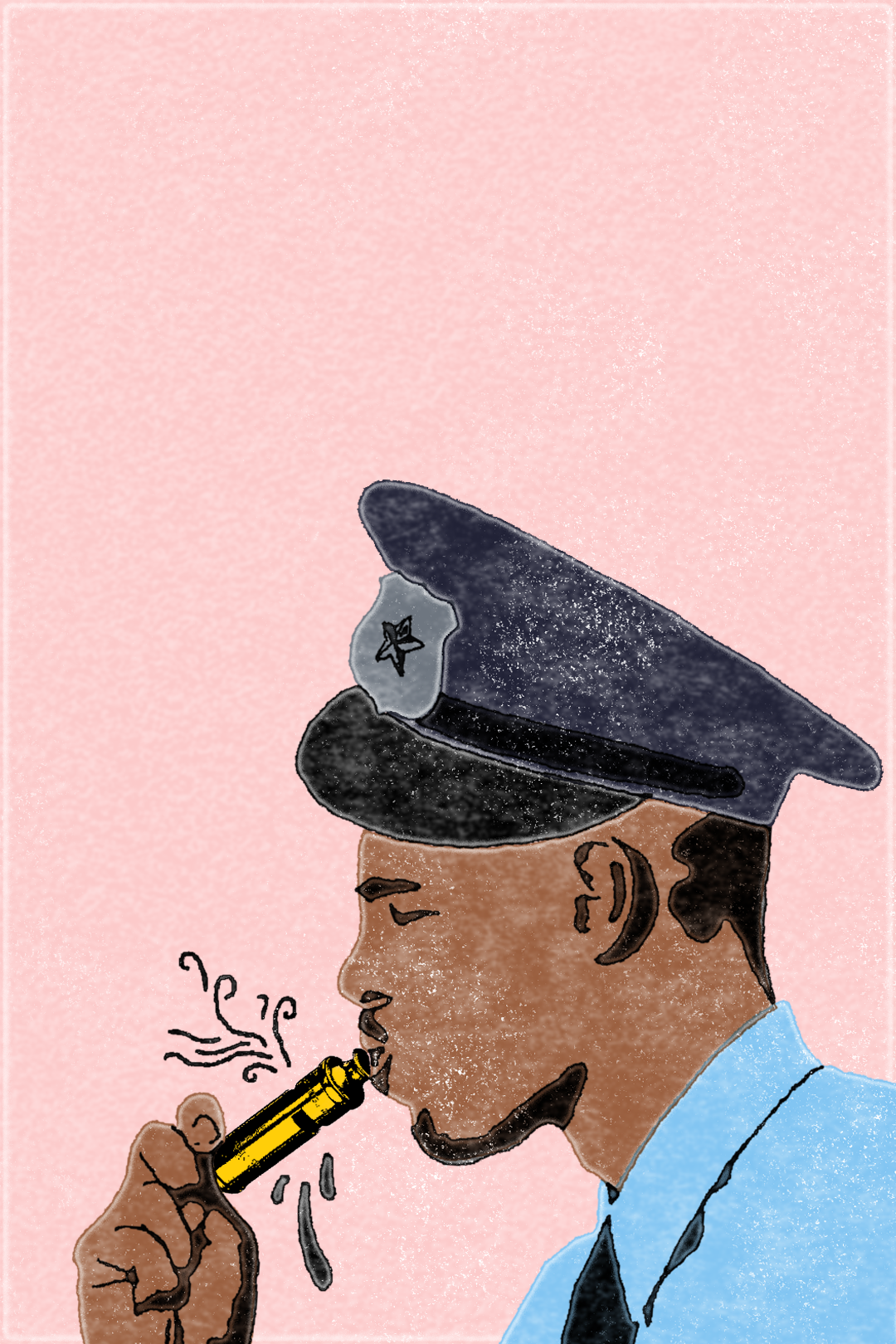 Blow the Whistle, editorial collage, 14.5x22, 2019
