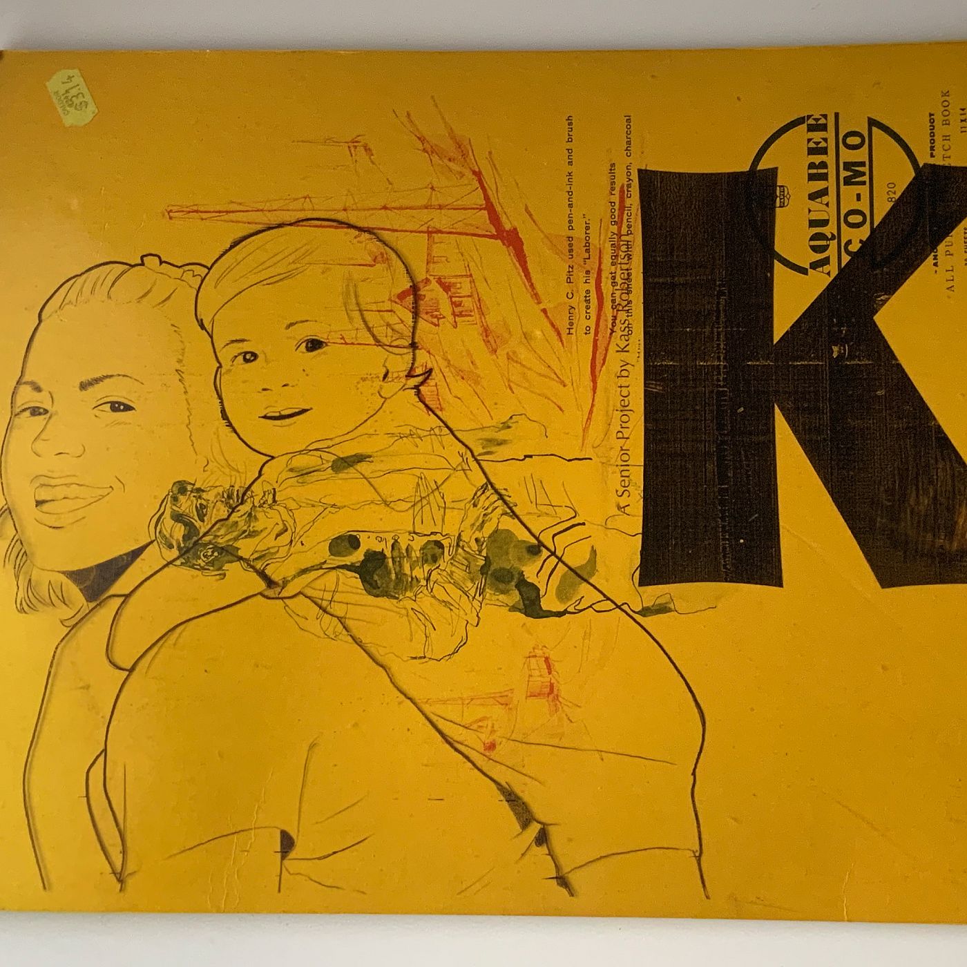 K, printed on acetate and sketchbook paper, 11x14, 2020