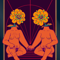 The Lovers (Card #6), Digital, 17.71 x 22.92, 2021