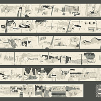 Monticello Northern Gothic2020Digital Illustration ( Proposed Silkscreen Accordion Book) 8.5x 506