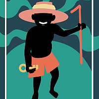 Jahvaughn Dyer, Caribbean Tarot Cards - The Fool, Digital, 1425 x 825px, 2021