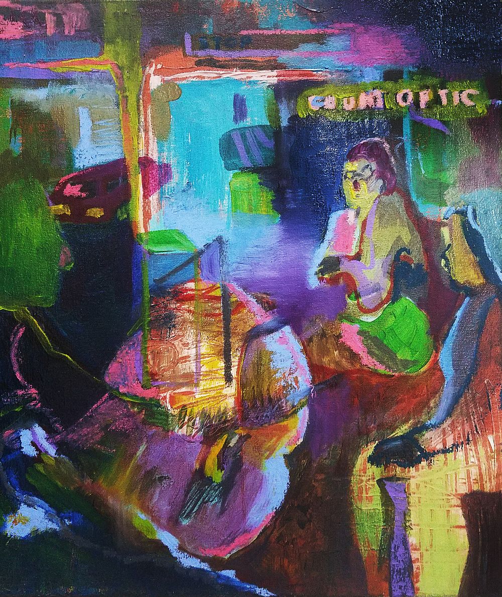 Fleeting Time, 2020, Mixed media on canvas, 18'x24'