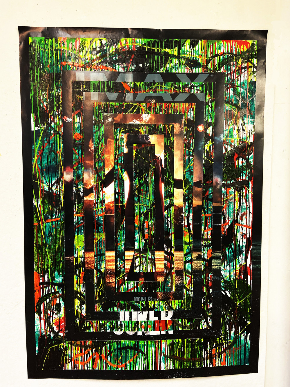 Leah Cirrincione, Art Inside the Movie Poster: Joker, 2019, Oil paint, acrylic paint on gessoed p...