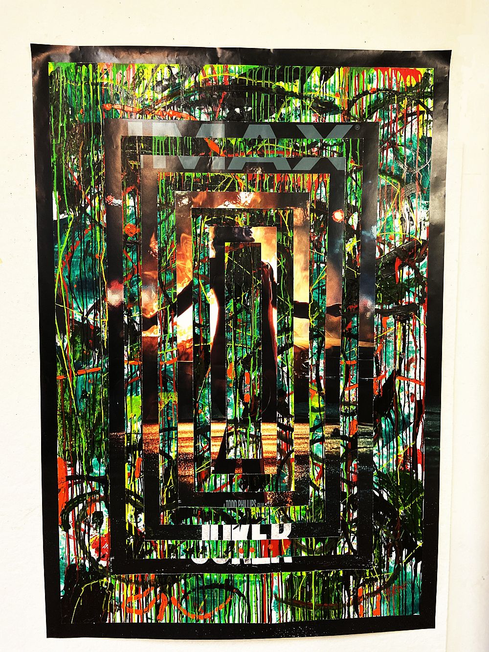 Joker, 2019Oil paint, acrylic paint on gessoed poster4 x 6