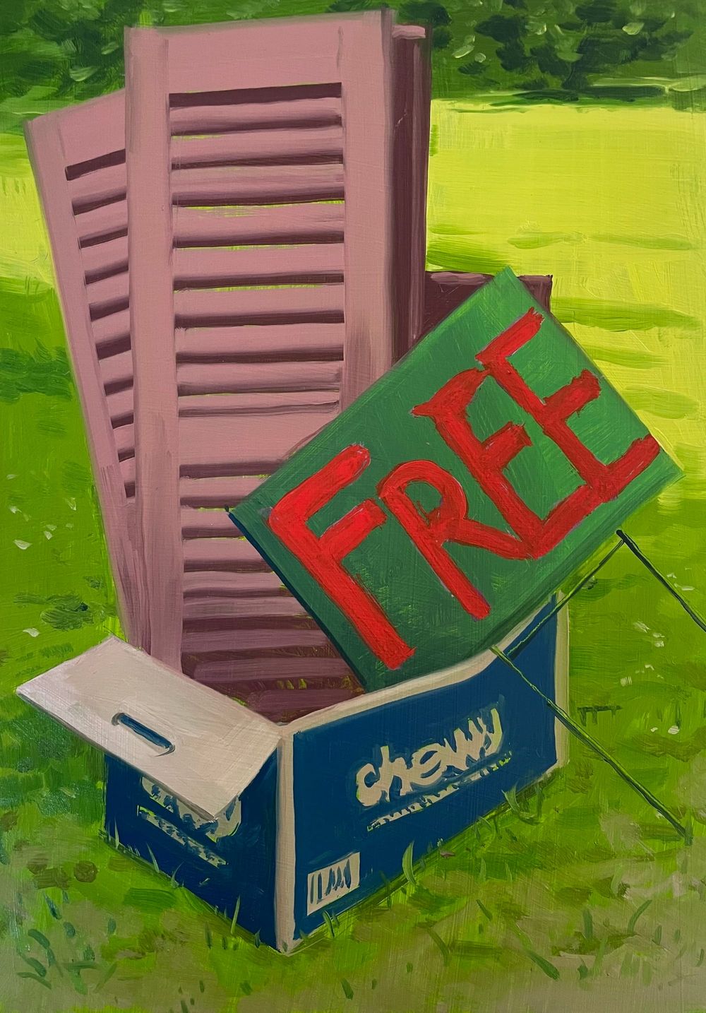    Tom Burckhardt '86, Free #27, 2025, oil on panel (Courtesy of the artist / Hyperallergic) 