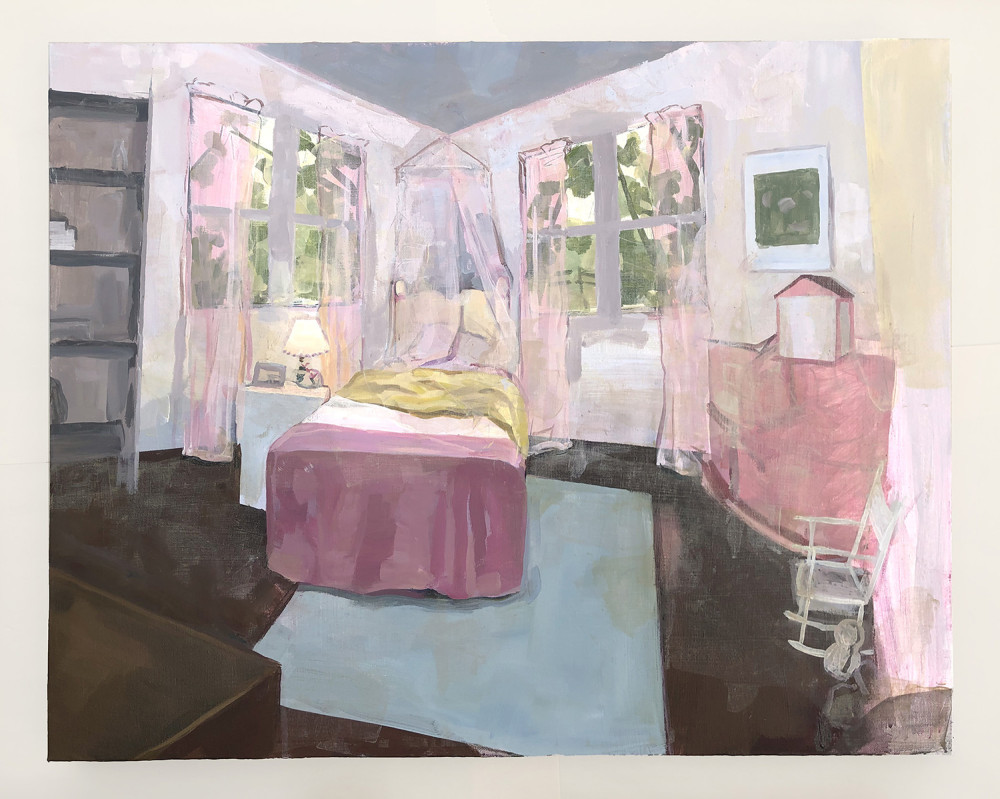 Katelyn Daher, Bedroom, 2020, acrylic on canvas, 24 x 30 ©Katelyn Daher