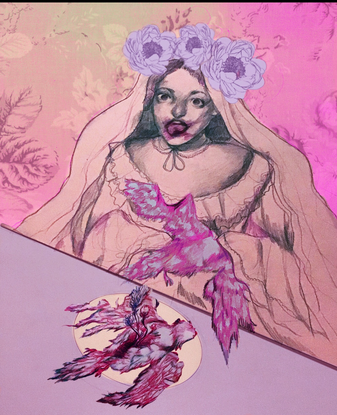 Bridal Feast, Mixed Media (traditional and digital media), 1100px x 1354px, 2021