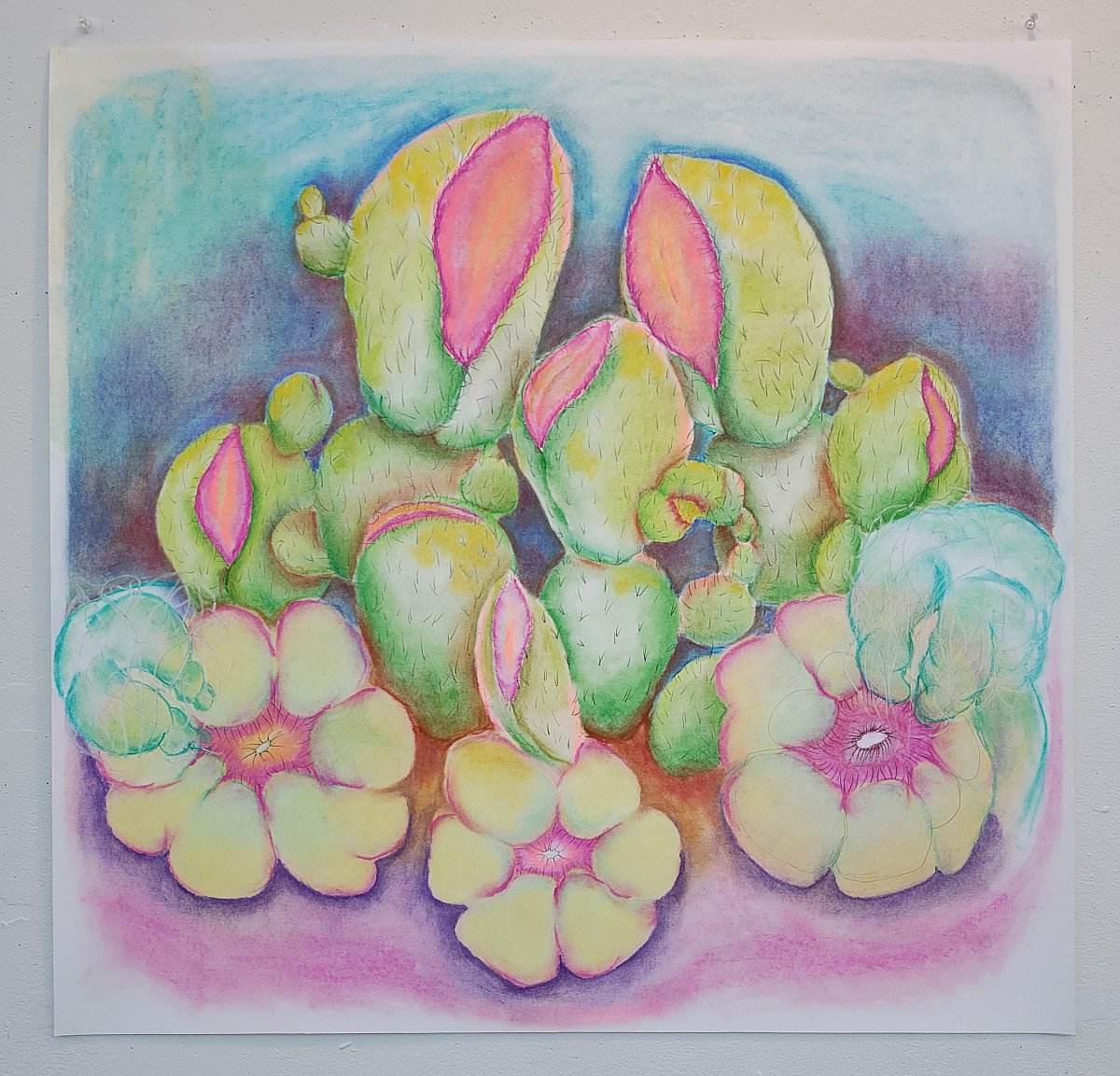 Maria Vazquez, Abrir, Chalk pastel on paper, 35 x 34, 2021