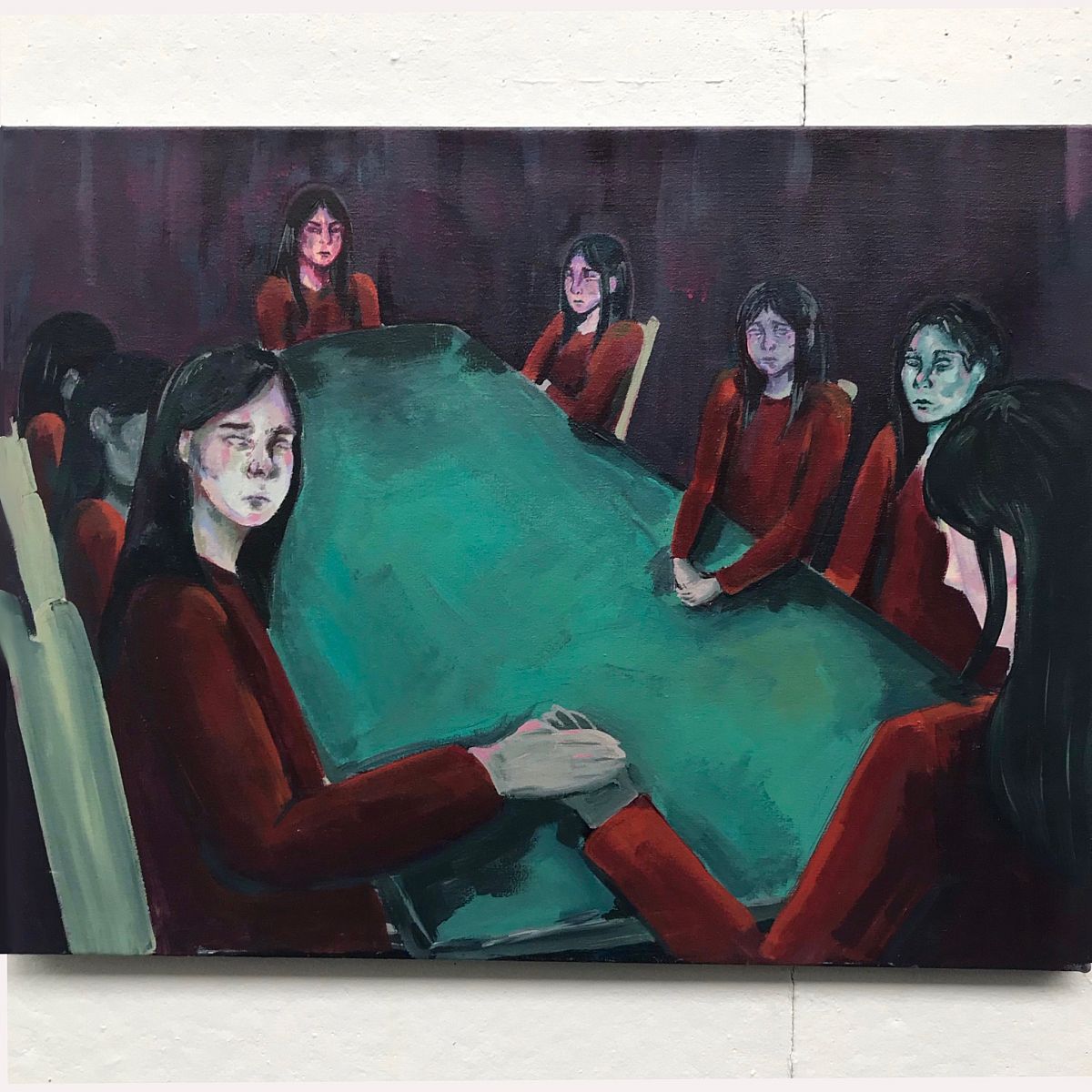 Jennifer Lucero, Discussion, Acrylic, 24 x 48, 2021