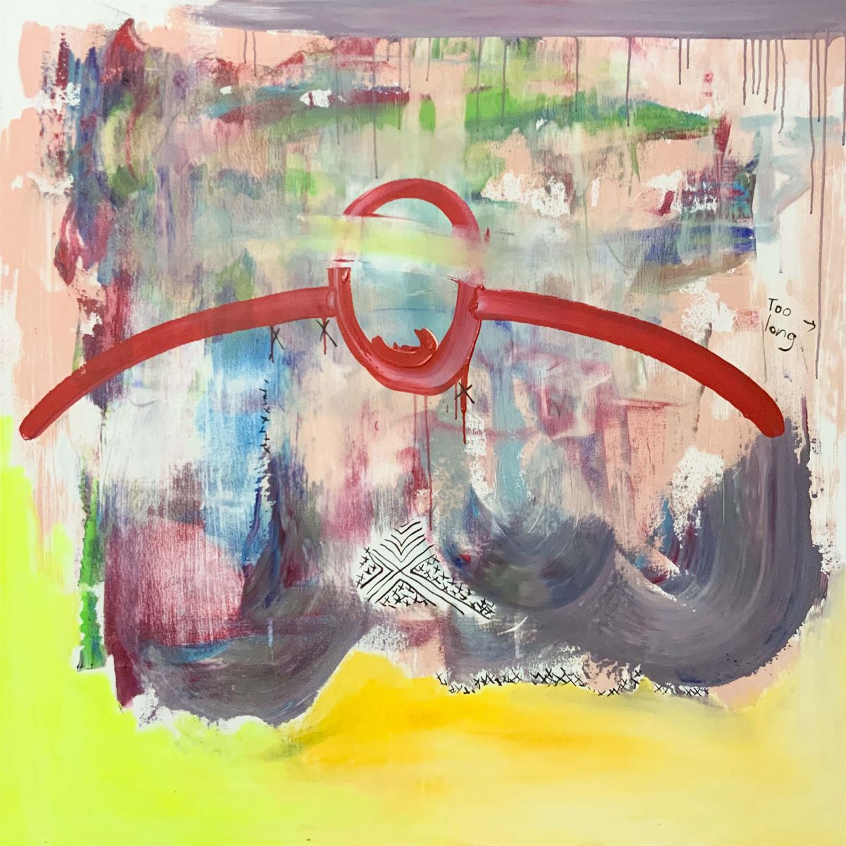Xingyun Wang, Self Censorship, Acrylic and ink on canvas, 48 x 48, 2021