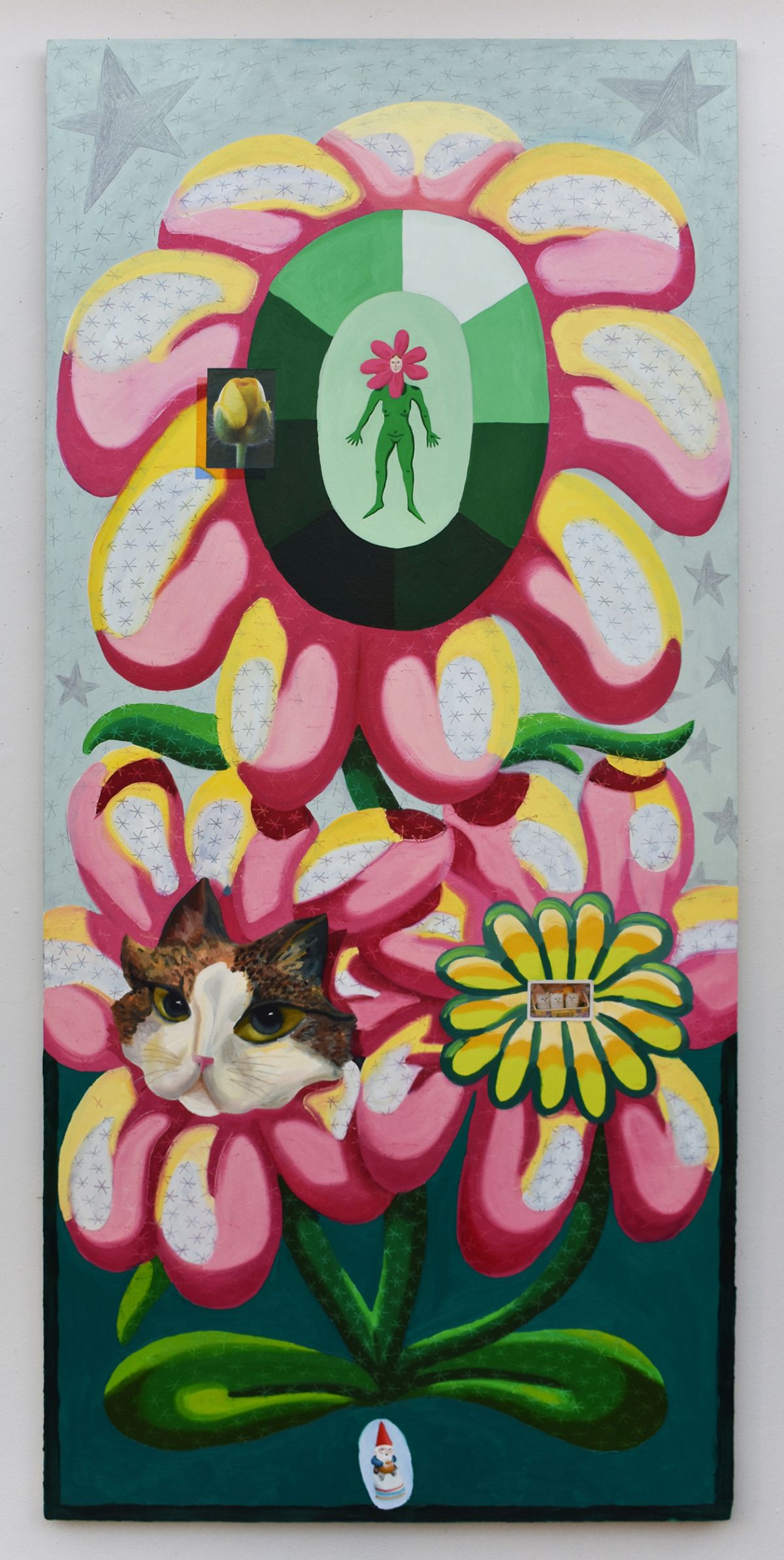 Lily Nickel, Gnome's Garden, Oil on canvas, 80 x 36, 2021