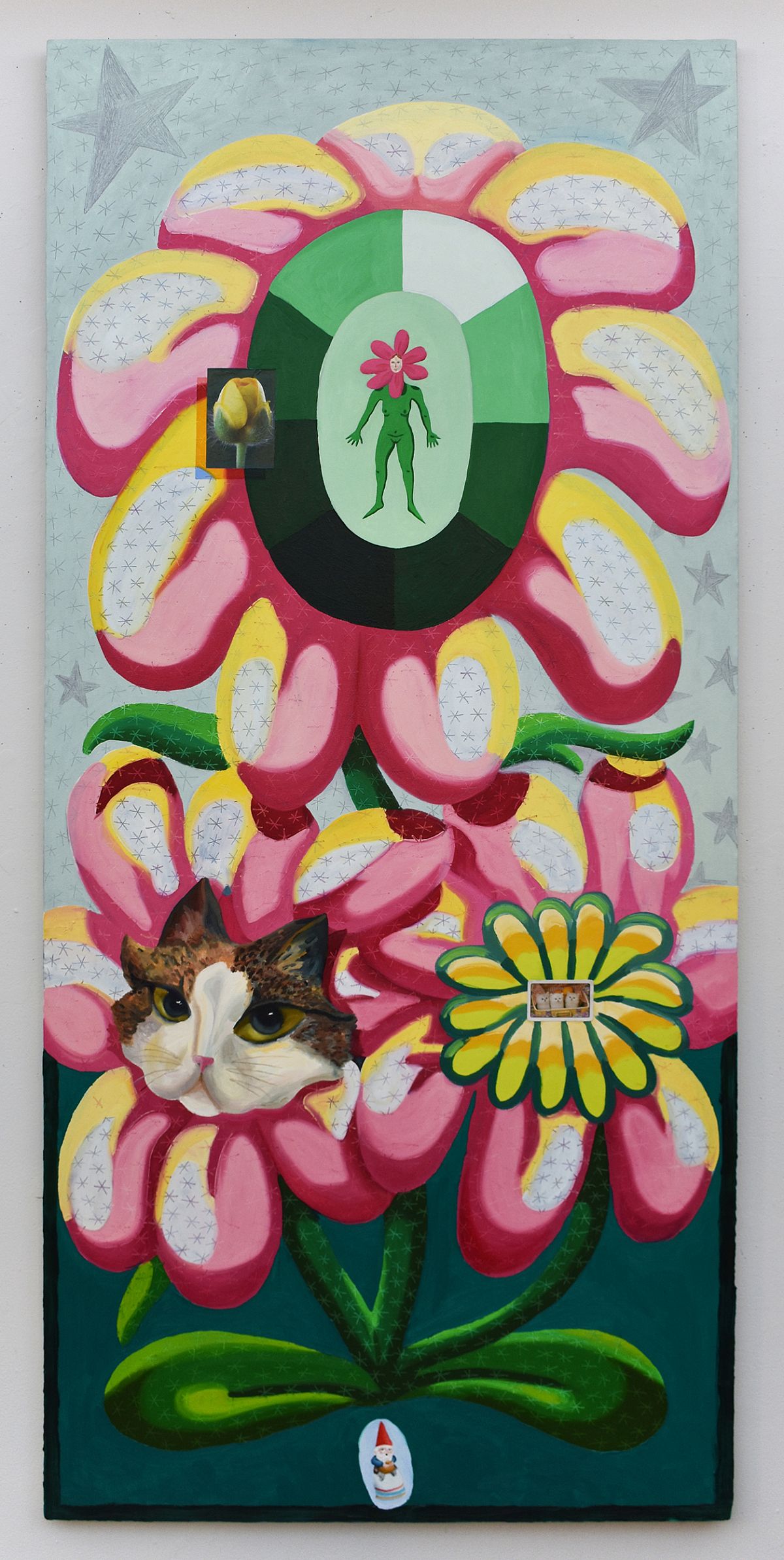 Lily Nickle, Gnome's Garden, Oil on canvas, 80 x 36, 2021