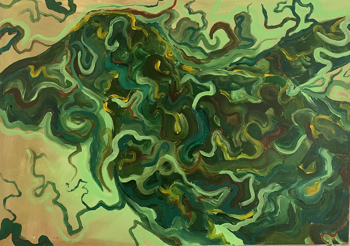 Brie Vitiello, Moss, Acrylic, 25 x 36, 2021