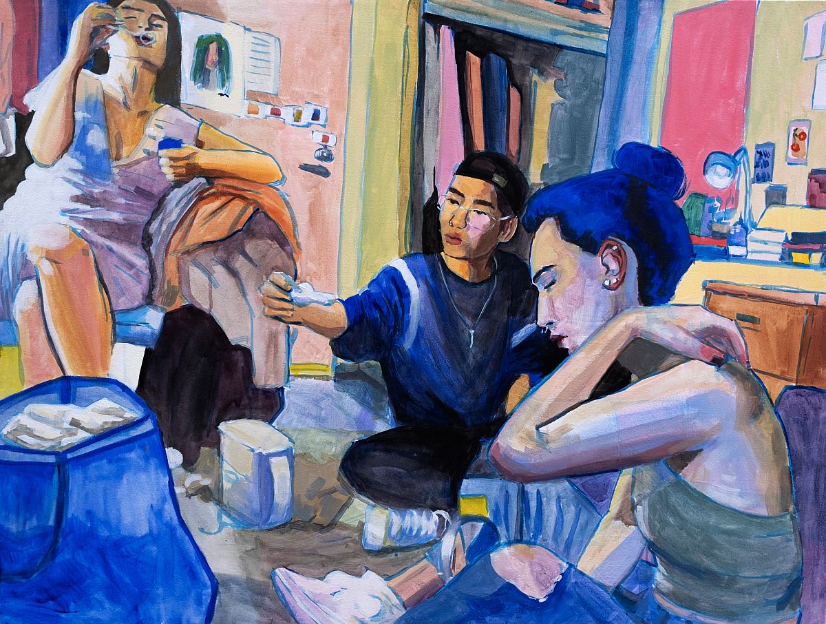 May 11th, 2018, Fluid acrylics an flasche on canvas, 3' x 4', 2020