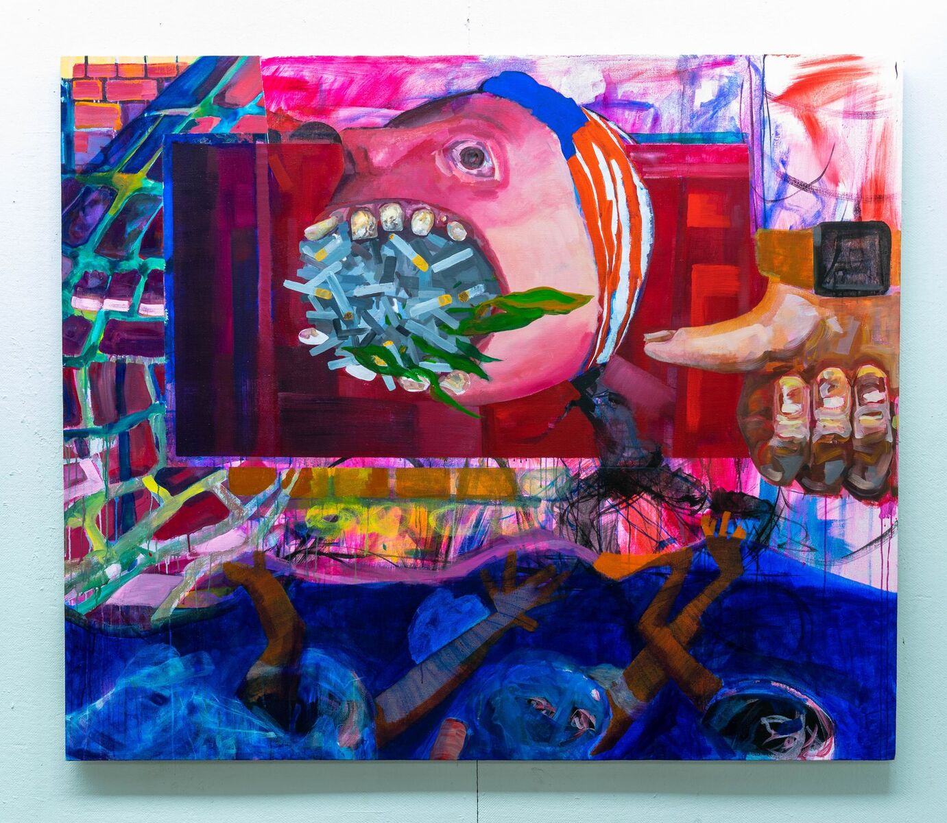 Xu Tan, Terrible Dream I, 2020, Acrylic on Linen, 5 x 6' ©Xu Tan