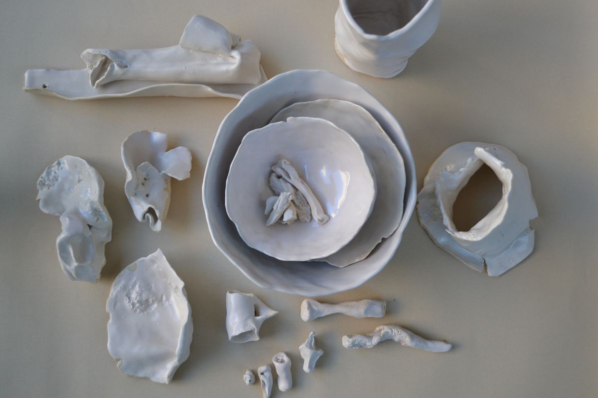 Where the Water Was, 2019-2020Ceramic, 12x12in (a selection of a 1 ft. x 10 ft. installation)