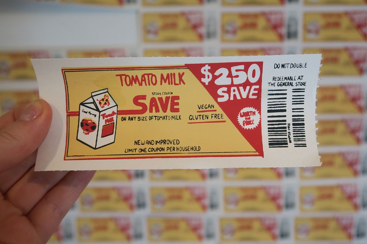 Take One Please, mixed media silkscreen, 6 x 21
