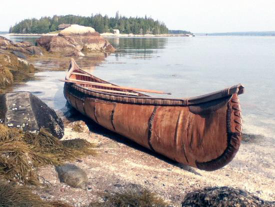 A birchbark canoe made by Ken Weeks. (Photo: Ken Weeks)