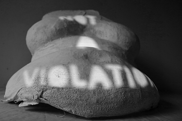Banned, plaster, cotton, 17.5in x 30.5in x 10.5in, 2020