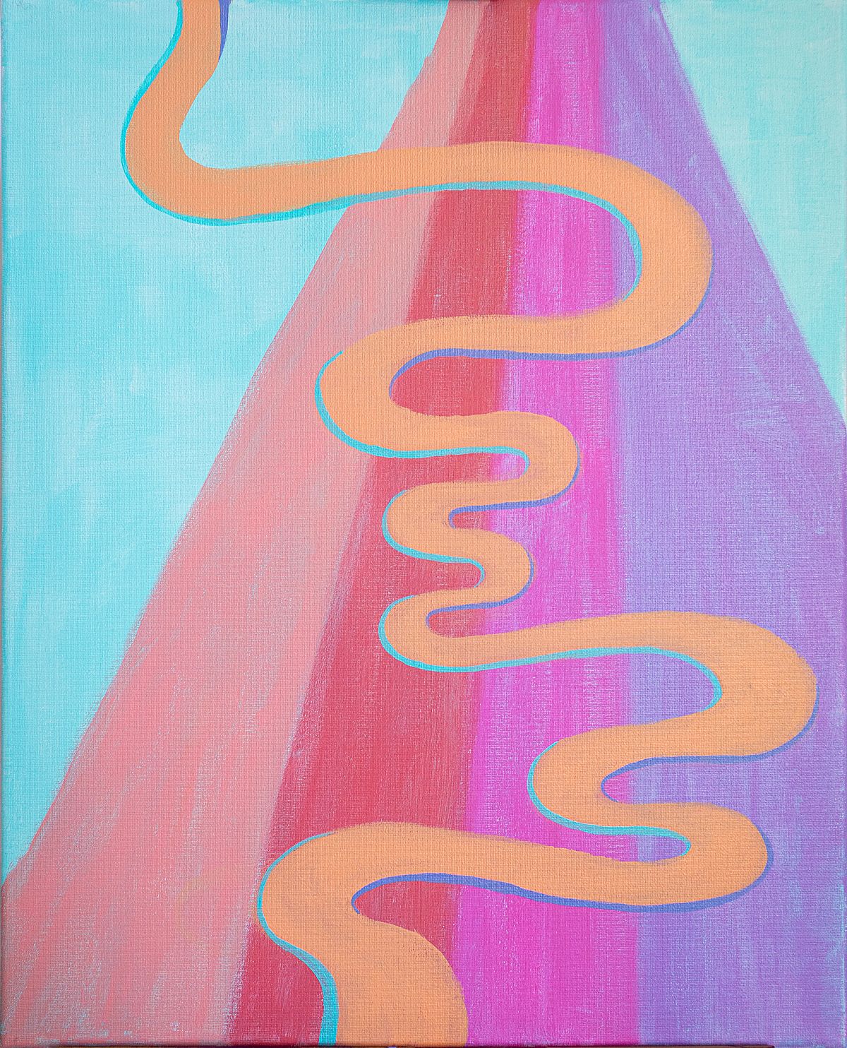 Ella Goldin, Pass the Hours, Acrylic on canvas, 16? x 20?, 2021