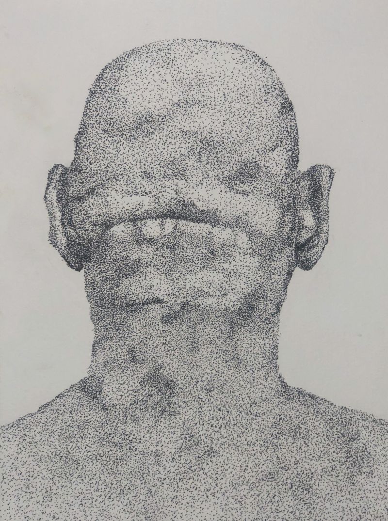 Portrait of Father, Micron Pen on Watercolor Paper, 9x12, 2020