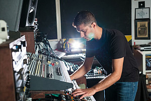 Phil Moffa in his studio, Butcha Sound, in midtown Manhattan