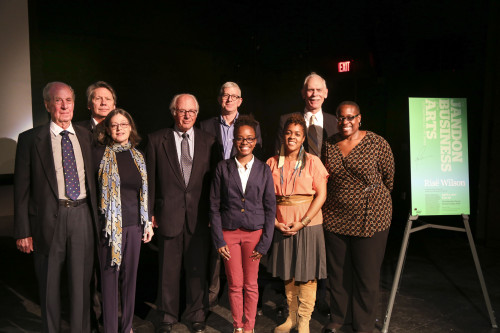 Don Cecil, Creighton Michael, Leslie Cecil, President Thomas Schwarz, Alec Cecil, Cheyenne Myrie Hutchinson '17, Risë Wilson, Professor ...