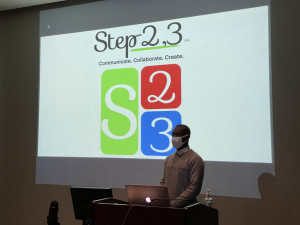 Shannon Dawson, winner of the 2021 Shark Tank Business Plan Competition, presenting Step2,3.