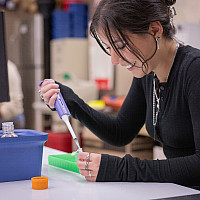 Students at work in the General Biology 1 Lab.