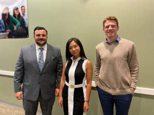 Standing left to right: David Settanni '09, Lynn Lin '14, Devon Donahue '19