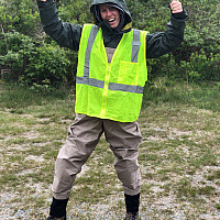 alex doing fieldwork in acadia national park