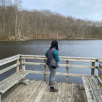 Ashlee Streete hiking the Briarcliff-Peekskill Trailway.