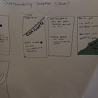 Sketch of a pamphlet to give to students to tech the more about the sustainbility efforts here on campus.