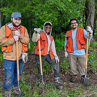Students working on land stewardship projects
