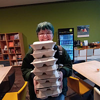 Nick recovering cheese platters from a Neuberger event