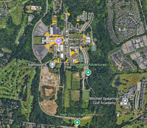 A screenshot of Google Earth showing all the places I thought would be fitting for planting sites.
