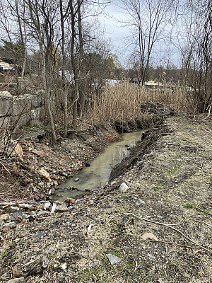 Turbid water leaving a construction site