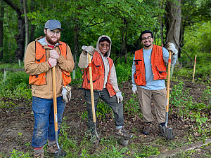 Students working on land stewardship projects