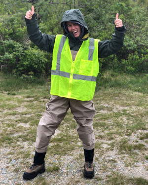 alex doing fieldwork in acadia national park