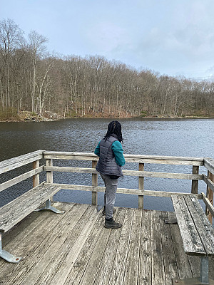 Ashlee Streete hiking the Briarcliff-Peekskill Trailway.