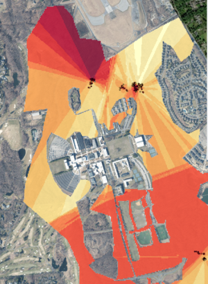 The Empirical Kriging Analysis performed on our data isolated to forests on campus and surrounding areas.