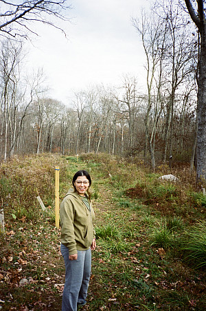 me at the entrance of Blind Brook (looking for invasive nematodes!)